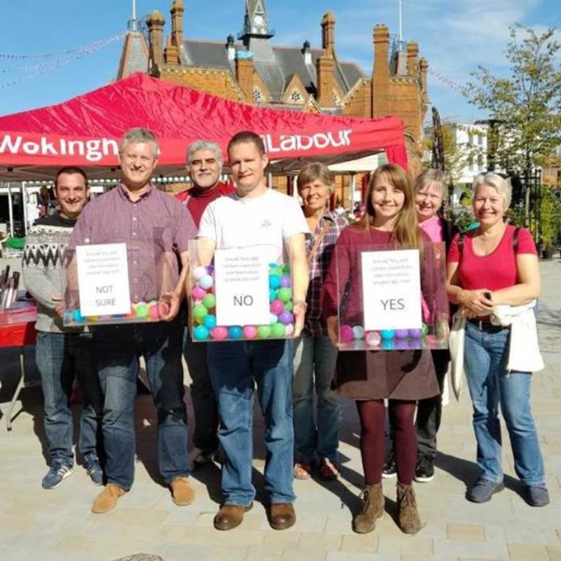 Labour councillors and volunteers in the Market Place